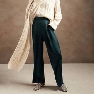 Size L Banana Republic teal wide leg satin pants